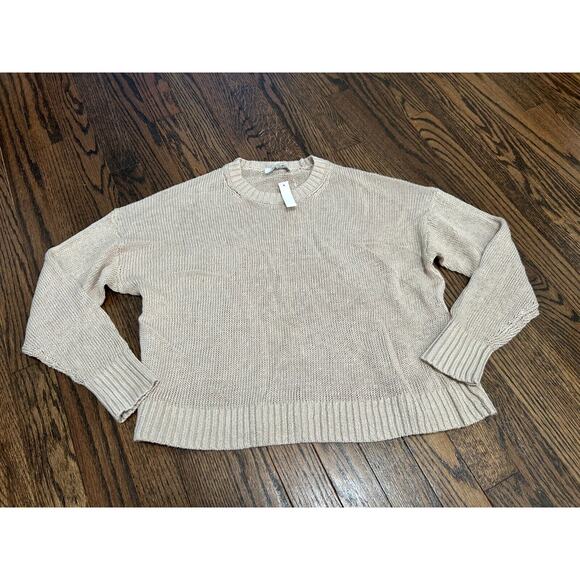 NWT Madewell Women's Oat Linen Drop Shoulder Pullover Sweater NQ344 Size Small - Picture 2 of 10